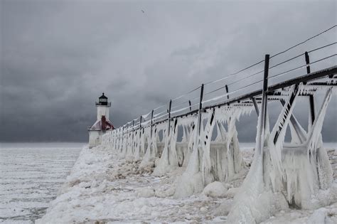 Fierce Winter Storms Cause Surreal Ice Formations In Michigan Aol