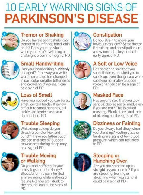 10 early warning signs of Parkinson's Disease | Parkinsons disease ...