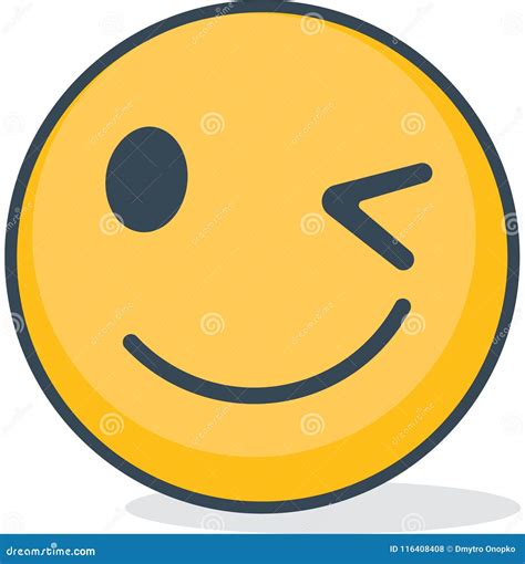 Isolated Winking Emoticon Isolated Emoticon Stock Vector