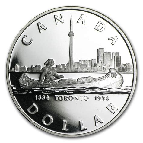 1984 Canada Toronto Sesquicentennial Silver Dollar Cci