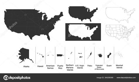 Mapa De Estados Unidos De Am Rica Con Territorios E Islas Diferentes