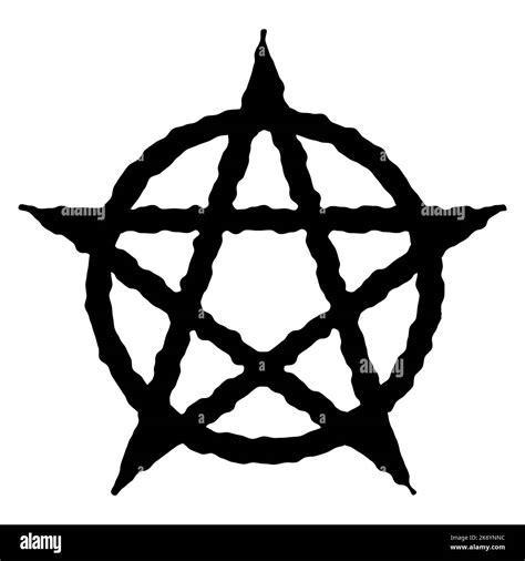Pentagram Sign Five Pointed Star Icon Magical Symbol Of Faith Simple
