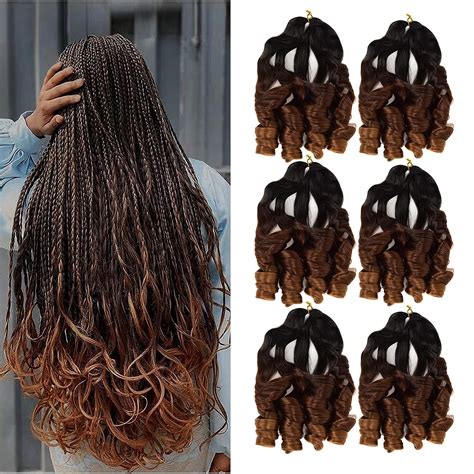 6 Pcs French Curly Braiding Hair 22inch Loose Wave Braids