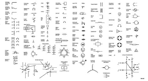 Abbreviated codes on the diagrams provide a circuit path and part or component information. Electrical and Electronics Symbols | Electrical symbols, Electrical diagram, Circuit diagram