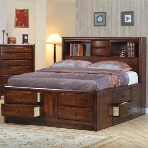Amazon.com - Coaster King Size Bookcase Chest Bed in Brown ...