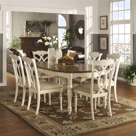 Inspire Q Shayne Country Antique Two Tone White Extending Dining Set By