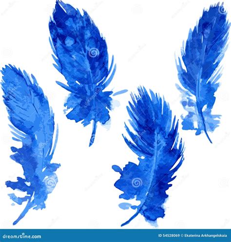 Set Of Violet Plumes Stock Vector Illustration Of Allegory 54528069