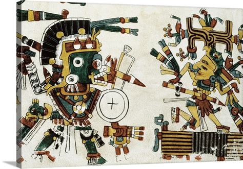 tlazolteotl and chalchiuhtlicue aztec goddesses of love and water 15th c codex cospi wall art