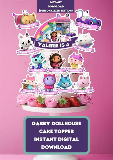 Gabby Dollhouse Cake TopperGabby Dollhouse Party Supply | Etsy in 2021