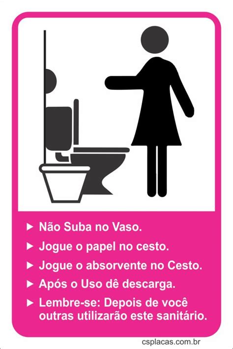 Placa Sanitário Normas De Utilização Banheiro ´´feminino“ Ref St