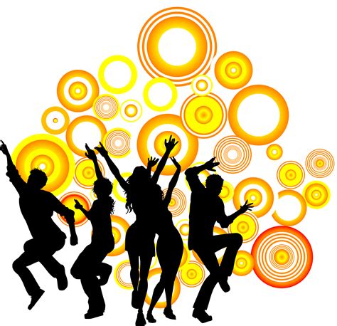 Dance Party Silhouette Royalty Free People Circle Silhouette