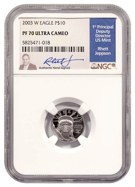 2003 W 110 Oz Platinum American Eagle Proof 10 Ngc Pf70 Uc Rhett