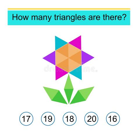 Math Game For Kids How Many Triangles Are There Need To Find The