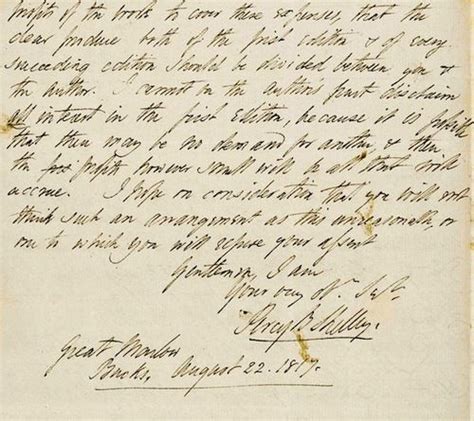 Percy Bysshe Shelley A Letter To Lackingtons About Mary Shelleys