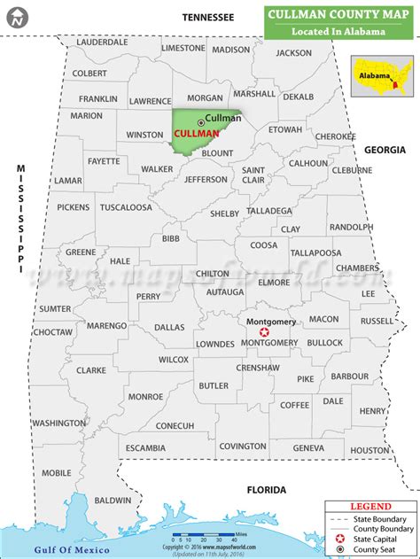 Cullman County Map Alabama Where Is Cullman County