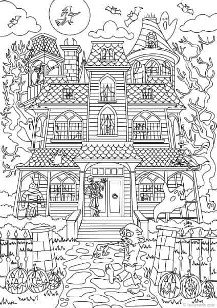 Put some peppermint sticks in a cup of cocoa and enjoy this candy cane coloring page design. Holidays - Scary House - Printable Adult Coloring Pages ...