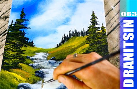 How To Paint A Sunny Mountain Landscape And Hidden Stream