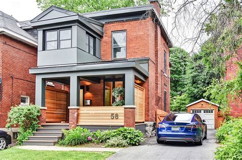 Need some design inspiration for your brick exterior? Modern renovation of a red brick home in The Glebe, Ottawa | Brick house colors, Red brick exteriors