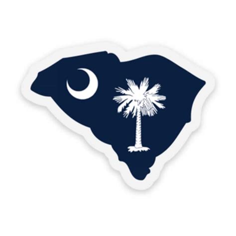 South Carolina State Flag Vinyl Sticker Etsy