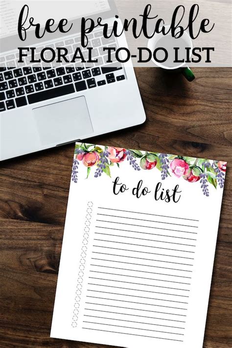Floral To Do List Printable Template Paper Trail Design To Do Lists
