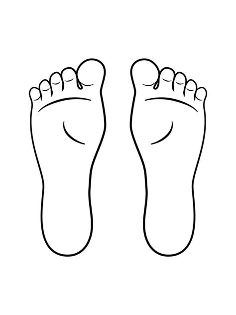 Line Drawing Of The Left And Right Foot Soles Bottom Of Feet Vector Flat Illustration On White