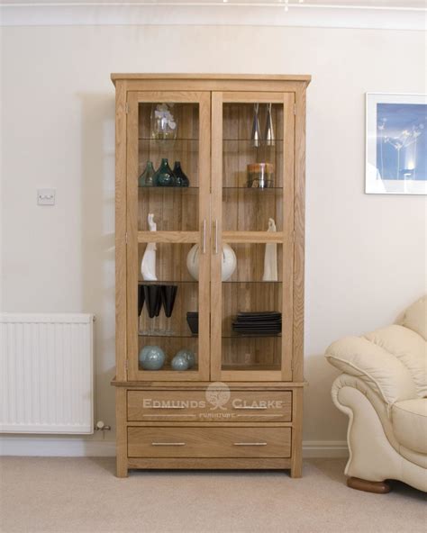 Bury Solid Oak Glass Display Cabinet Edmunds And Clarke Furniture Ltd