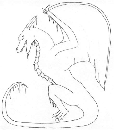 Icy Dragon Line Art By Camkitty2 On Deviantart