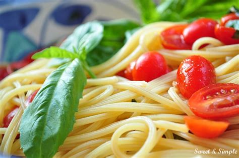 If you want to prep the salmon from scratch, it's super easy: Sweet & Simple: Angel Hair Pasta with Cherry Tomatoes