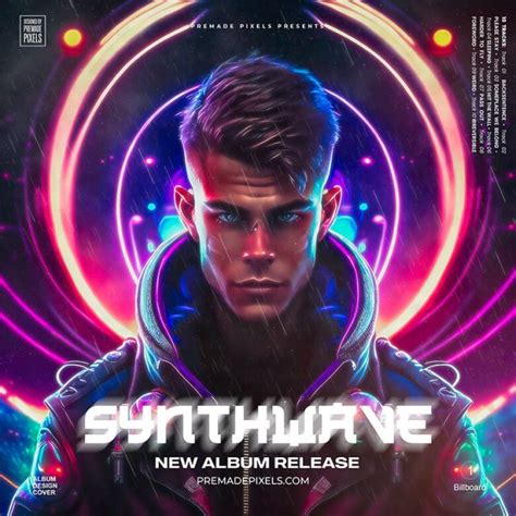 Synthwave Premade Cover Art Photoshop Psd
