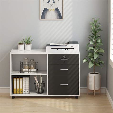 Setting up a home filing system to get your papers organized doesn't have to be difficult when you seriously consider this if you don't, at least, have a fire resistant file cabinet or storage system for. Umeroom 3 Drawer Wood File Cabinets with Lock, Large ...