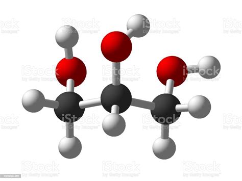 Glycerol 3d Molecular Structure Isolated On White Background Chemistry