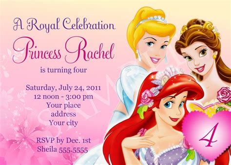 Princess Birthday Invitation Template Digital File