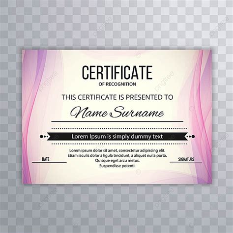 Certificate Premium Template Awards Diploma Creative Wave Illustration