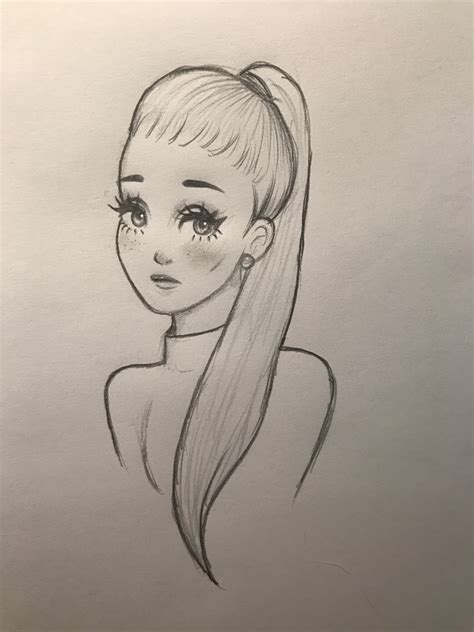 Ariana Grande Drawing Easy Pencil Drawings Cartoon Pencil Sketches
