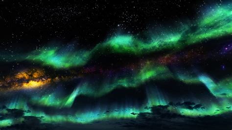 The Elder Scrolls V Skyrim Sky Night Aurora Hd Wallpaper Rare