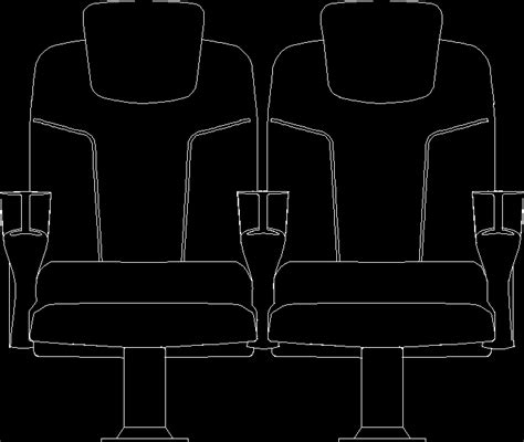 Armchair Theater In Frontal Dwg Block For Autocad • Designs Cad