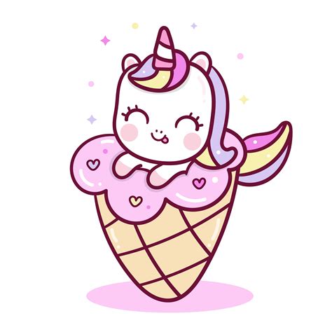 Easy Cute Unicorn Ice Cream Drawing Foto Kolekcija