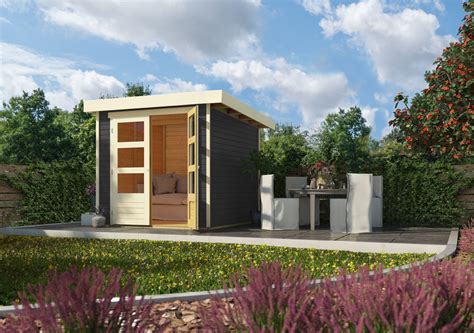 Warum ein gartenhaus aus holz? Woodfeeling Karibu Holz Gartenhaus Askola 2 in terragrau