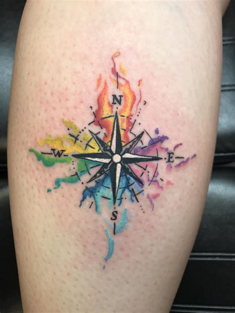 Watercolor Compass By Jaxin At Red Rockn Tattoos Las Forguys Designs Ideas Formen