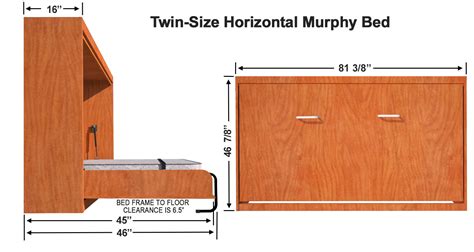 Horizontal Twin Single Size Kit Easy Diy Murphy Bed