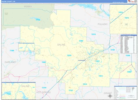 Wall Maps Of Saline County Arkansas