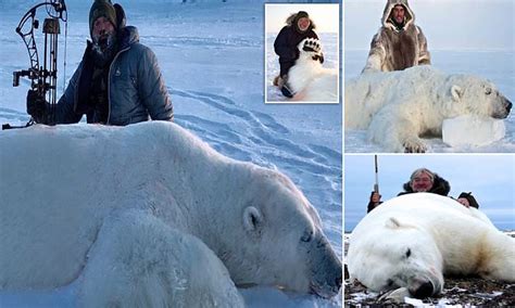 Polar Bear Trophy Hunters Posing By Bloodied Beasts In The Arctic Are