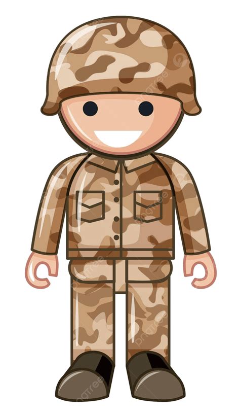 Soldier Toy In Brown Uniform Clip Art Soldier Cute Vector Clip Art