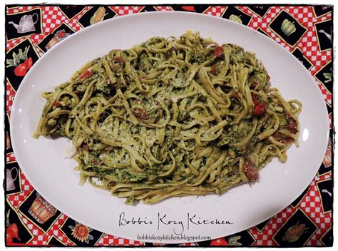 Linguine With Chicken Tomatoes And Spinach Pesto For The