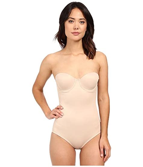 miraclesuit shapewear shape away extra firm strapless bodysuit with back magic at