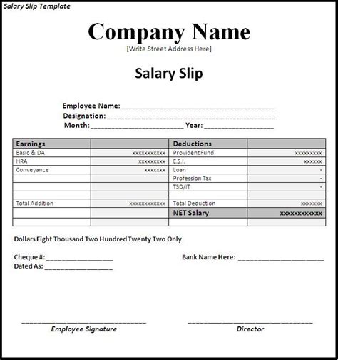 Payslip template format in excel and word: salary slip formate - Yahoo Image Search Results | Word ...