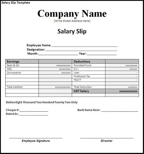 Itulah berbagai contoh yang bisa digunakan untuk direktur perusahaan, karyawan swasta, atau pns. salary slip formate - Yahoo Image Search Results | Word ...