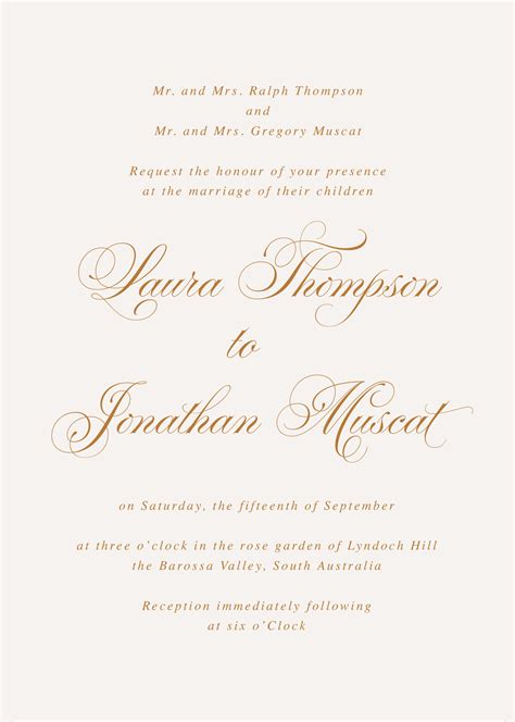 Formal Wording For Wedding Invitations Traditional
