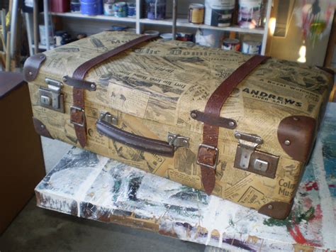 Decoupage Suitcase Vintage Suitcase Decor Decoupage Suitcase Painted