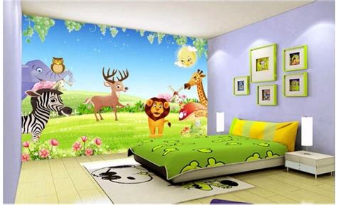 Custom Photo 3d Wallpaper Animal Kingdom Cartoon